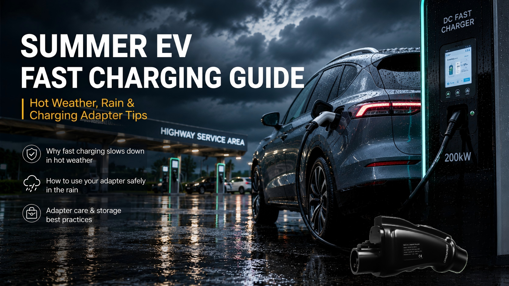 Summer Fast Charging Slows Down, Adapter Heating? A Must-Read Before EV Rainy Season Travel